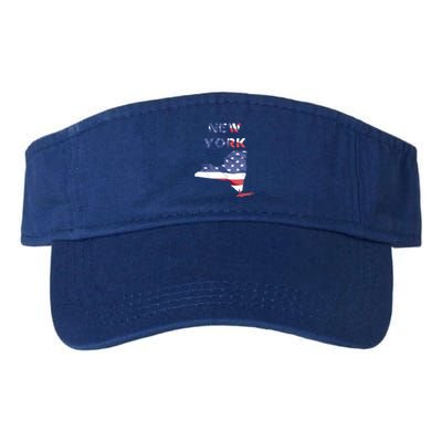 New York Ny United States America Patriotic Usa Flag Pride Funny Gift Valucap Bio-Washed Visor