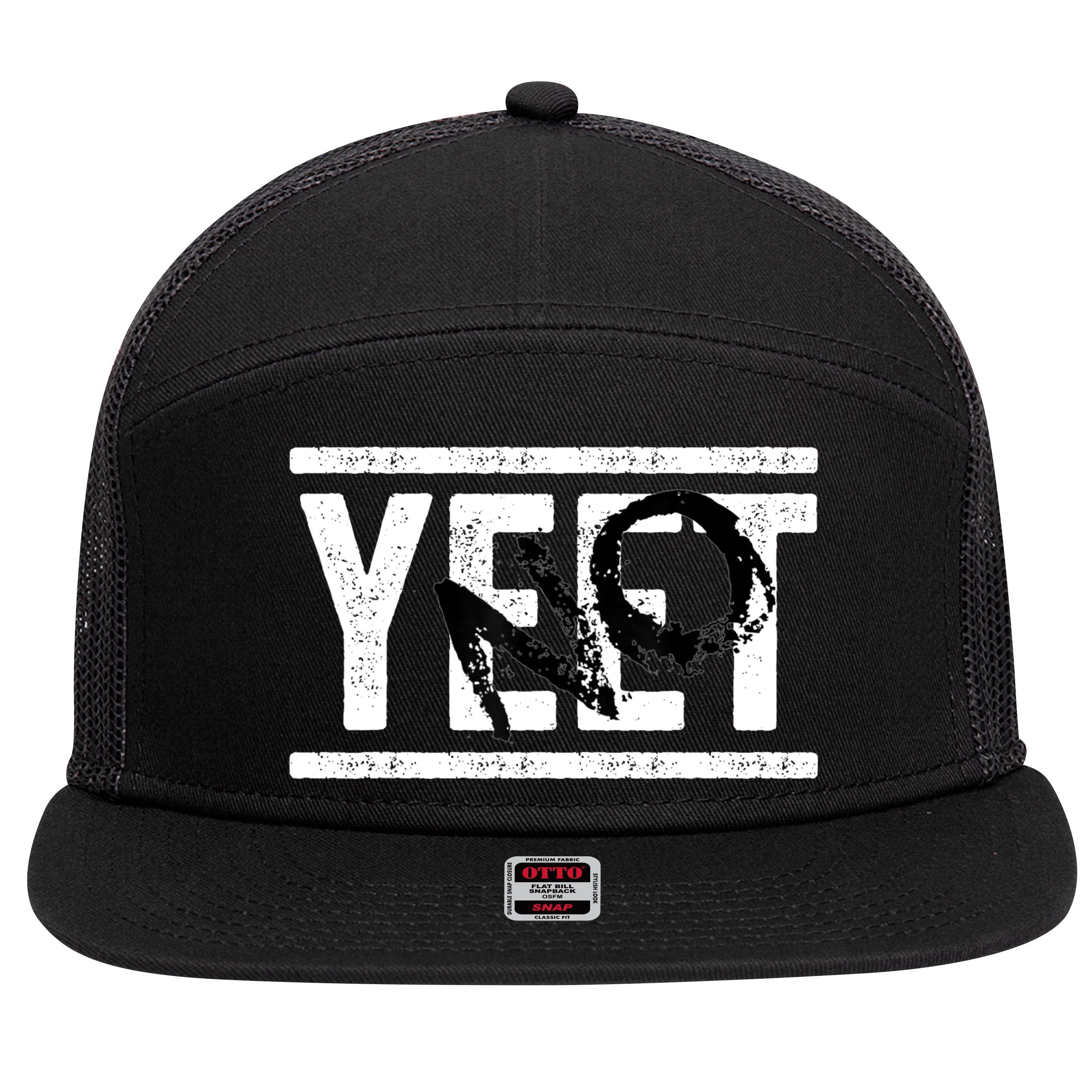 No Yeet 7 Panel Mesh Trucker Snapback Hat