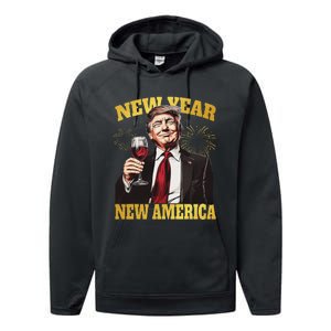 New Year New America Happy New Year Party 2025 Trump Performance Fleece Hoodie