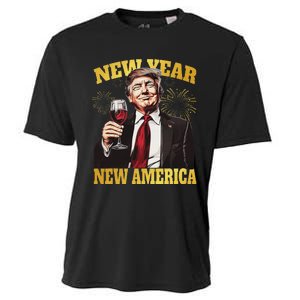 New Year New America Happy New Year Party 2025 Trump Cooling Performance Crew T-Shirt