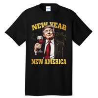 New Year New America Happy New Year Party 2025 Trump Tall T-Shirt