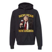 New Year New America Happy New Year Party 2025 Trump Premium Hoodie