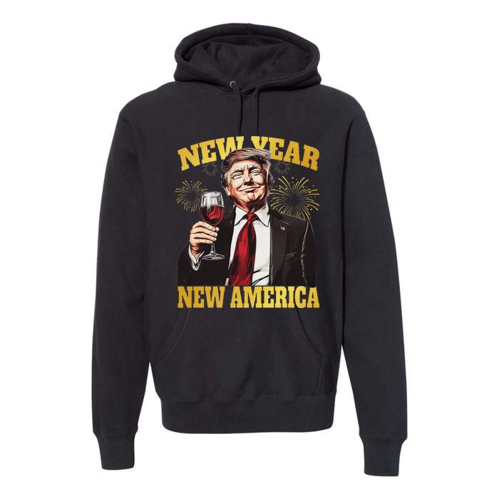 New Year New America Happy New Year Party 2025 Trump Premium Hoodie