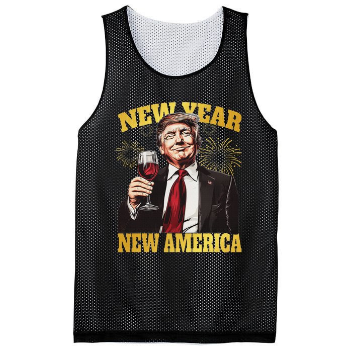 New Year New America Happy New Year Party 2025 Trump Mesh Reversible Basketball Jersey Tank