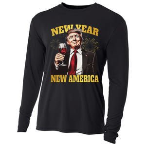 New Year New America Happy New Year Party 2025 Trump Cooling Performance Long Sleeve Crew