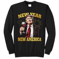 New Year New America Happy New Year Party 2025 Trump Tall Sweatshirt