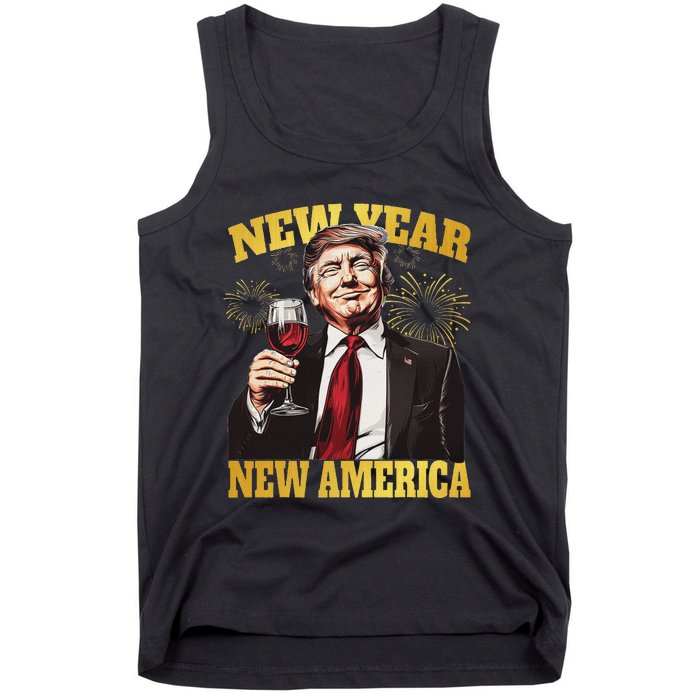 New Year New America Happy New Year Party 2025 Trump Tank Top