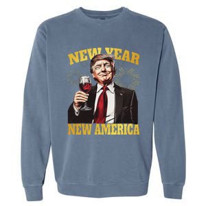 New Year New America Happy New Year Party 2025 Trump Garment-Dyed Sweatshirt