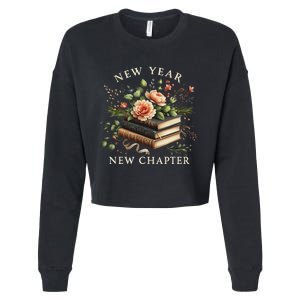 New Year New Chapter Happy New Year 2025 Book Lover Cropped Pullover Crew