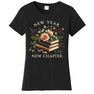 New Year New Chapter Happy New Year 2025 Book Lover Women's T-Shirt