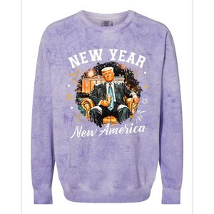 New Year New American 2025 Donald Trump Colorblast Crewneck Sweatshirt