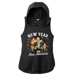 New Year New American 2025 Donald Trump Ladies PosiCharge Tri-Blend Wicking Draft Hoodie Tank