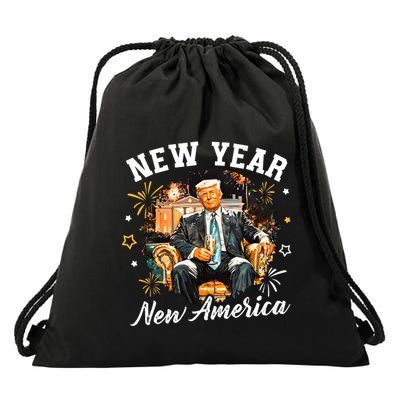 New Year New American 2025 Donald Trump Drawstring Bag