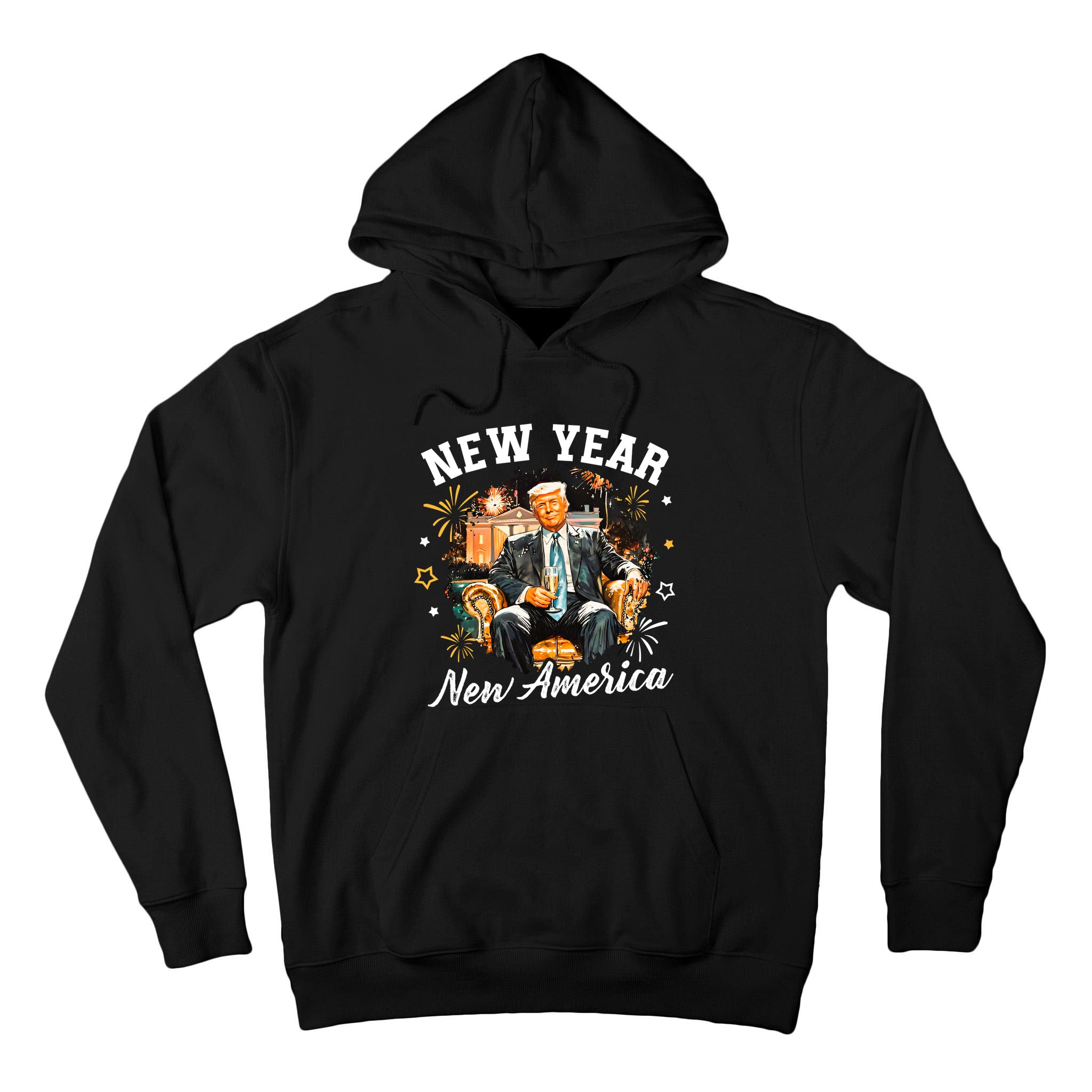 New Year New American 2025 Donald Trump Tall Hoodie