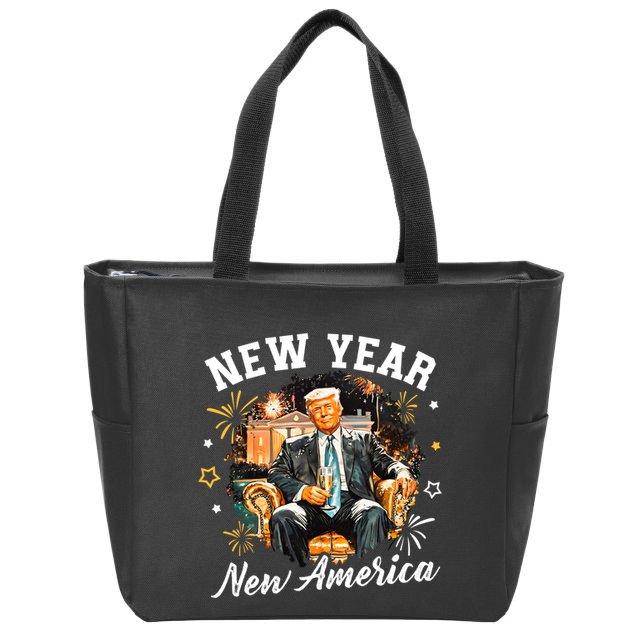 New Year New American 2025 Donald Trump Zip Tote Bag