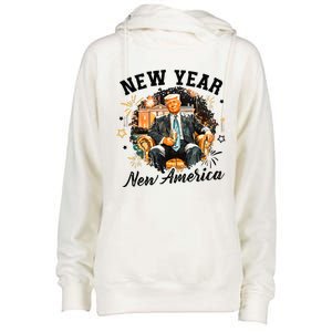 New Year New American 2025 Donald Trump Womens Funnel Neck Pullover Hood