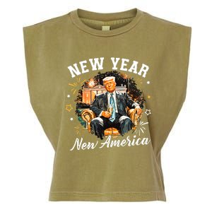 New Year New American 2025 Donald Trump Garment-Dyed Women's Muscle Tee