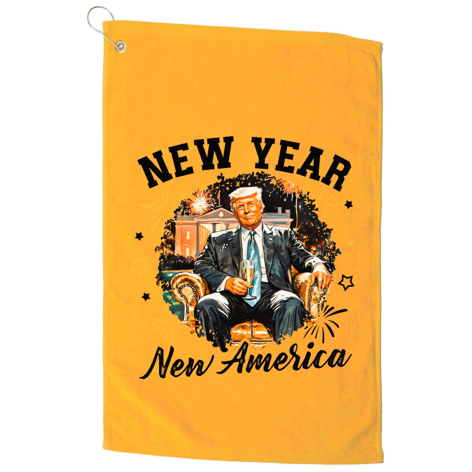 New Year New American 2025 Donald Trump Golf Towel