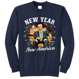 New Year New American 2025 Donald Trump Tall Sweatshirt