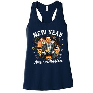 New Year New American 2025 Donald Trump Women's Racerback Tank