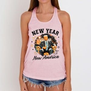 New Year New American 2025 Donald Trump Women's Knotted Racerback Tank