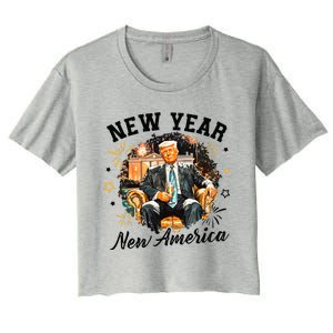 New Year New American 2025 Donald Trump Women's Crop Top Tee