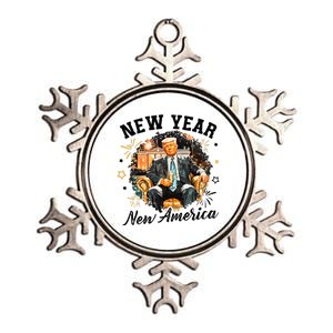 New Year New American 2025 Donald Trump Metallic Star Ornament