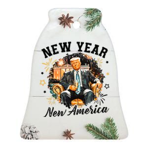 New Year New American 2025 Donald Trump Ceramic Bell Ornament