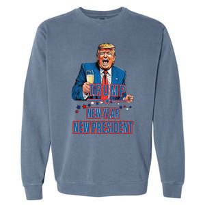 New Year New President Funny Trump 2025 Take America Back Garment-Dyed Sweatshirt