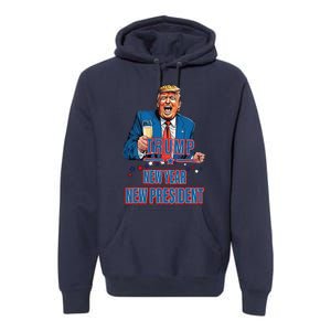 New Year New President Funny Trump 2025 Take America Back Premium Hoodie