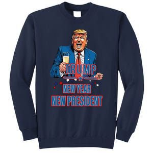 New Year New President Funny Trump 2025 Take America Back Tall Sweatshirt