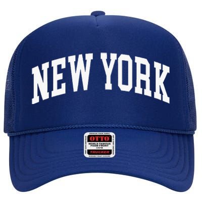 New York Nyc Throwback Design Classic High Crown Mesh Back Trucker Hat