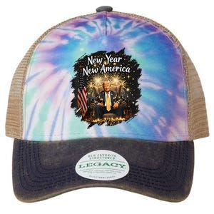 New Year New America Happy New Year Party 2025 Trump Funny Legacy Tie Dye Trucker Hat