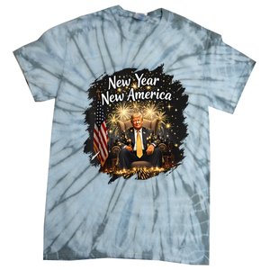 New Year New America Happy New Year Party 2025 Trump Funny Tie-Dye T-Shirt