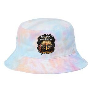 New Year New America Happy New Year Party 2025 Trump Funny Tie Dye Newport Bucket Hat