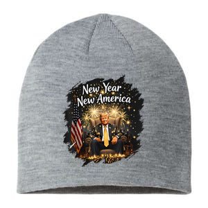 New Year New America Happy New Year Party 2025 Trump Funny Sustainable Beanie