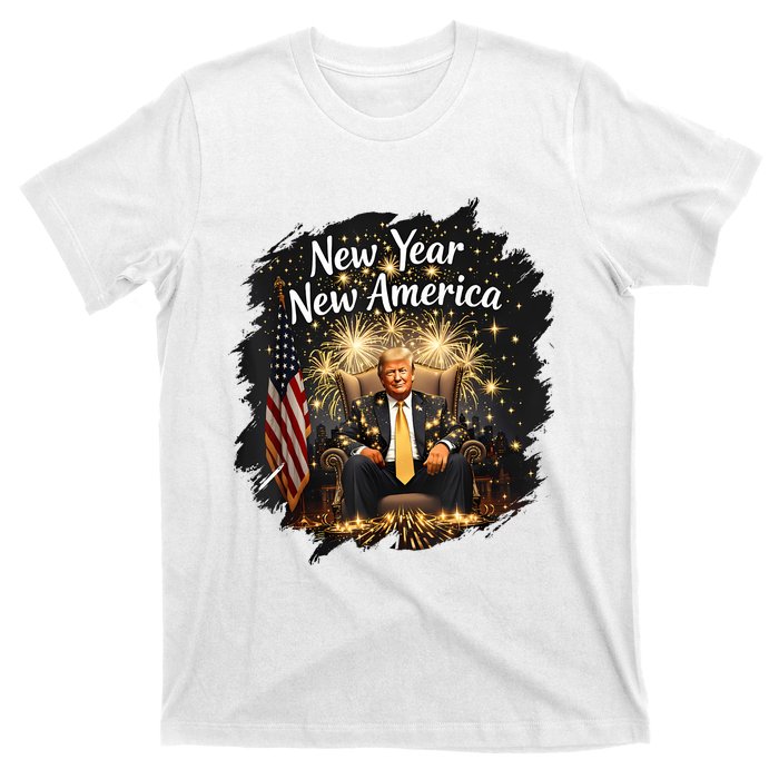 New Year New America Happy New Year Party 2025 Trump Funny T-Shirt