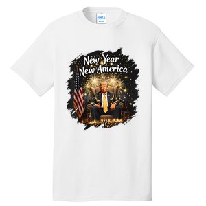 New Year New America Happy New Year Party 2025 Trump Funny Tall T-Shirt