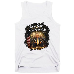 New Year New America Happy New Year Party 2025 Trump Funny Tank Top