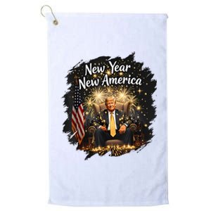 New Year New America Happy New Year Party 2025 Trump Funny Platinum Collection Golf Towel