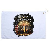 New Year New America Happy New Year Party 2025 Trump Funny Grommeted Golf Towel