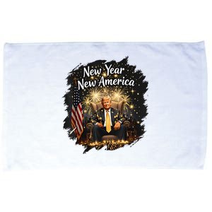 New Year New America Happy New Year Party 2025 Trump Funny Microfiber Hand Towel