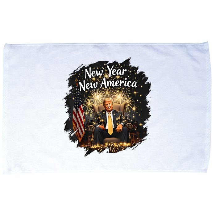 New Year New America Happy New Year Party 2025 Trump Funny Microfiber Hand Towel