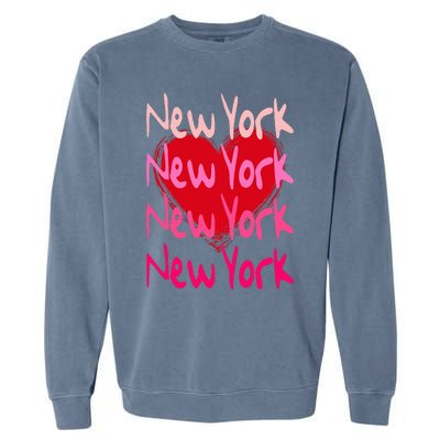 New York NYC NY Heart Garment-Dyed Sweatshirt