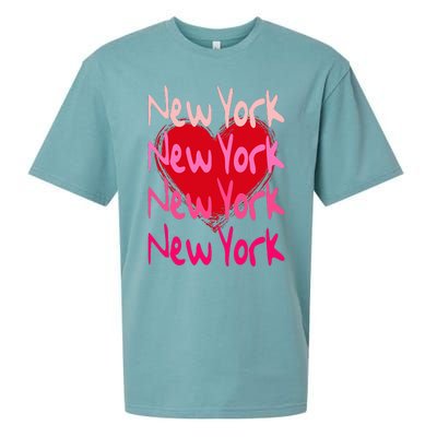 New York NYC NY Heart Sueded Cloud Jersey T-Shirt