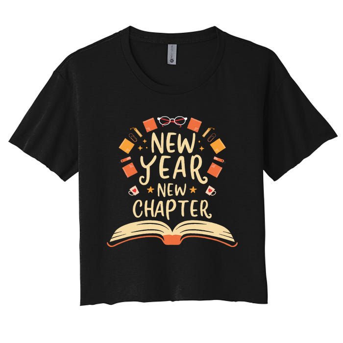 New Year New Chapter Book Lover Women's Crop Top Tee