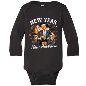 New Year New American Trump 2025 Baby Long Sleeve Bodysuit