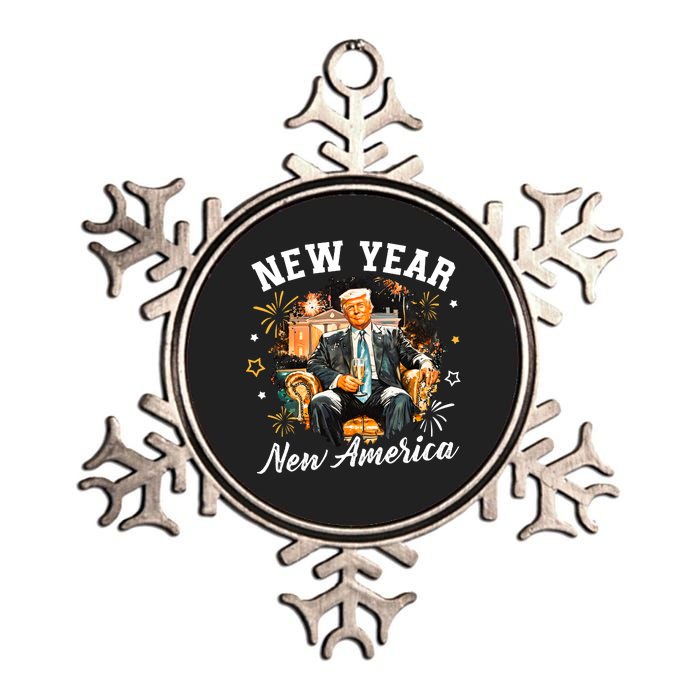 New Year New American Trump 2025 Metallic Star Ornament