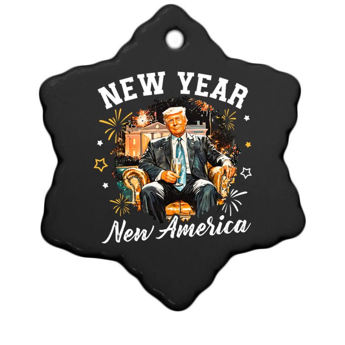 New Year New American Trump 2025 Ceramic Star Ornament