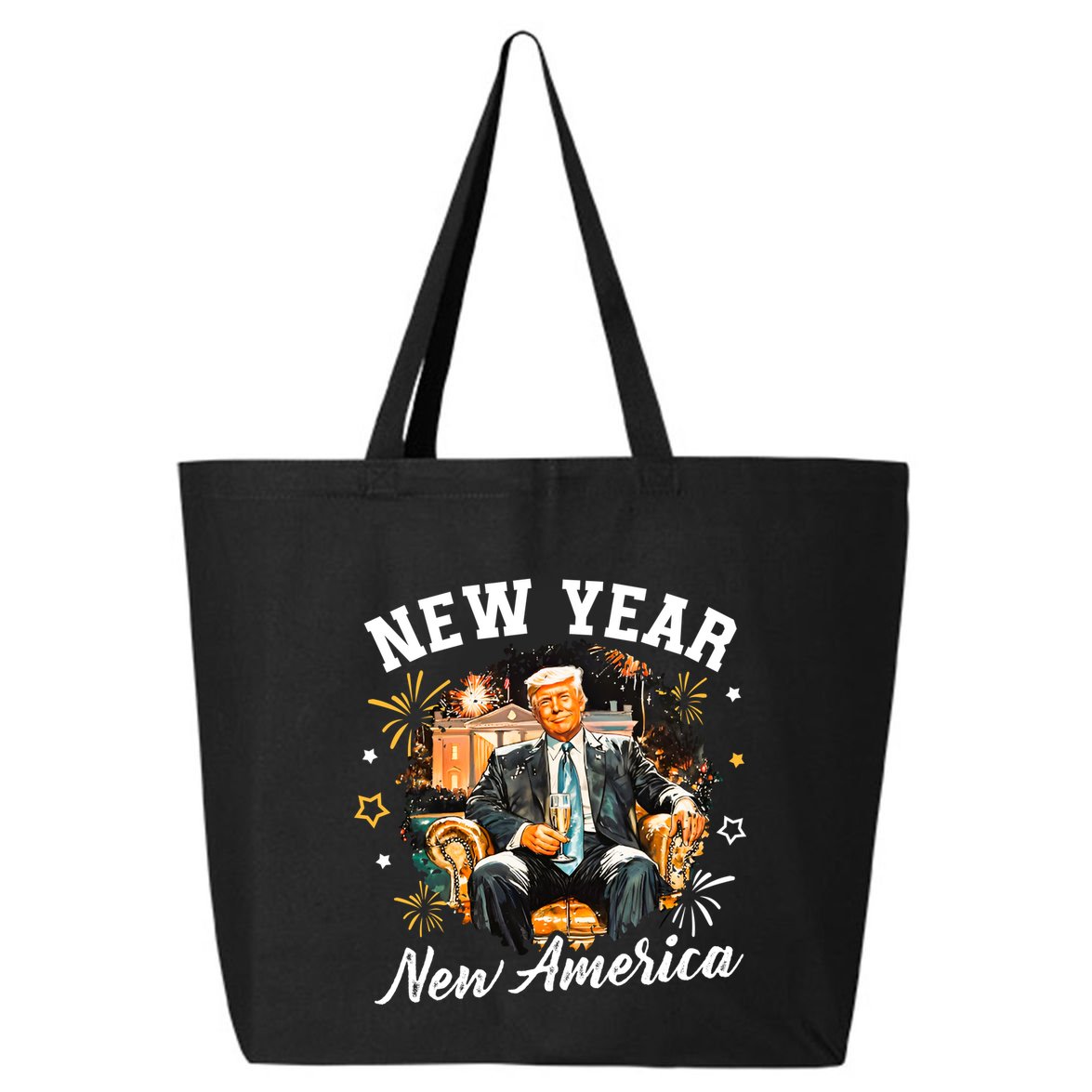 New Year New American Trump 2025 25L Jumbo Tote